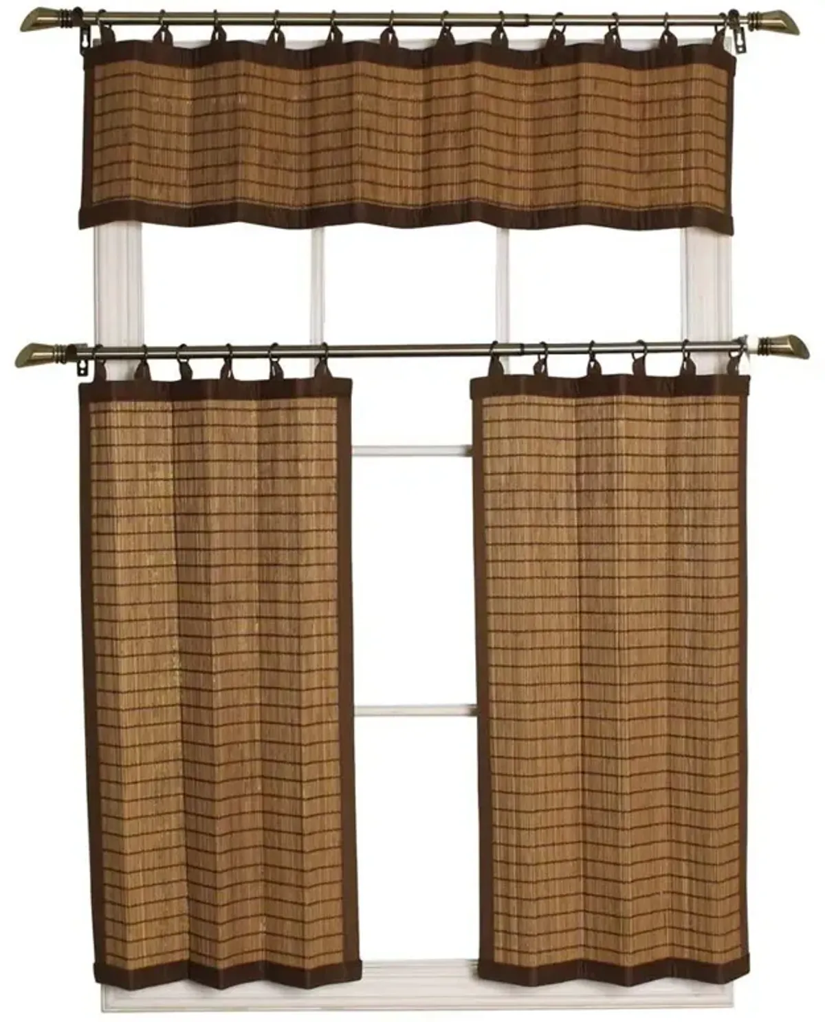 Versailles Valance Patented Ring Top Bamboo Panel Series - 12x72'', Colonial