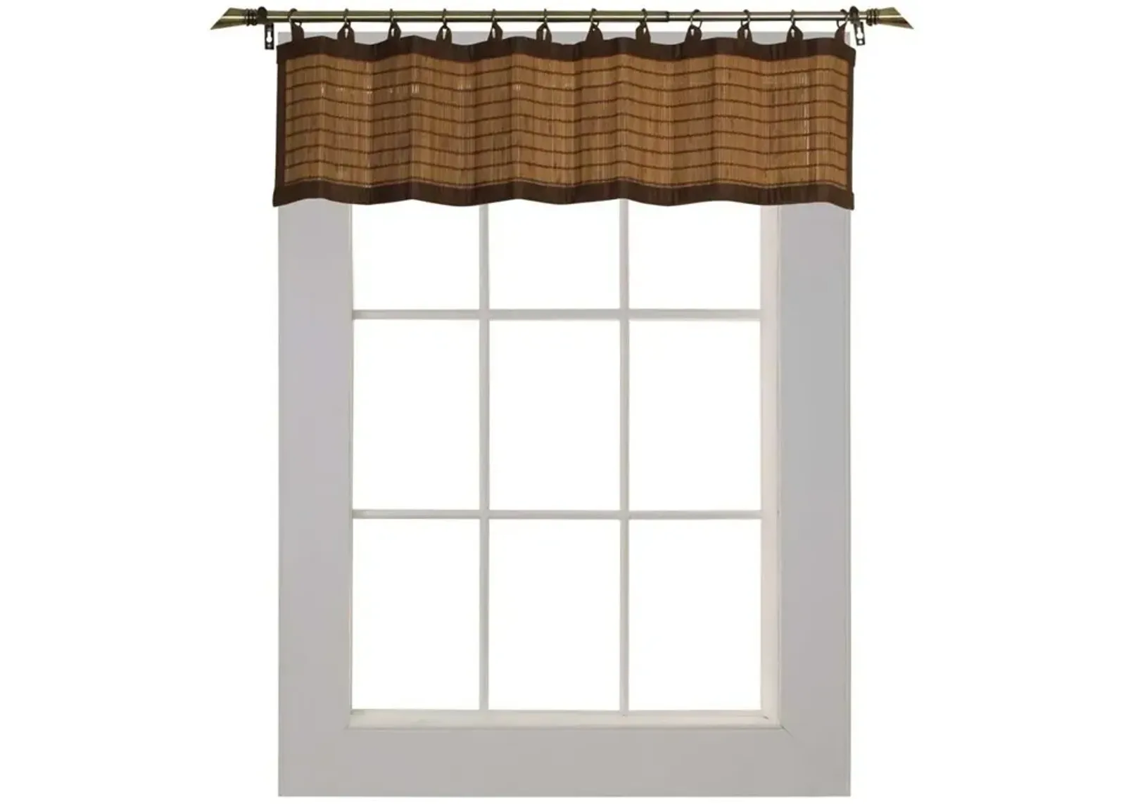 Versailles Valance Patented Ring Top Bamboo Panel Series - 12x72'', Colonial