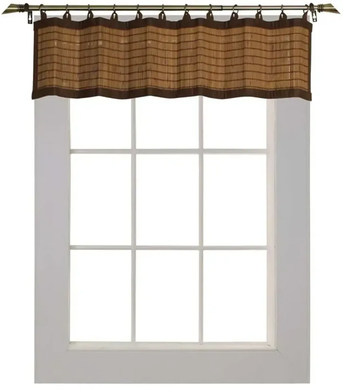 Versailles Valance Patented Ring Top Bamboo Panel Series - 12x72'', Colonial