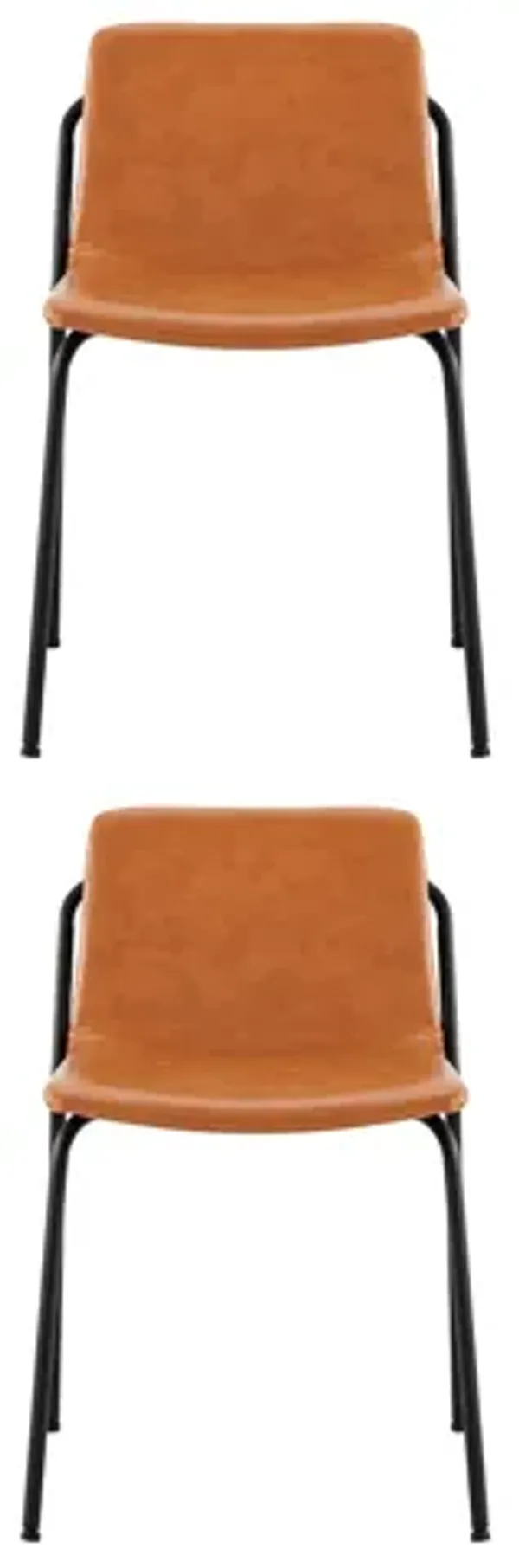 Modern PU Leather Metal Dining Chair, Set of 4