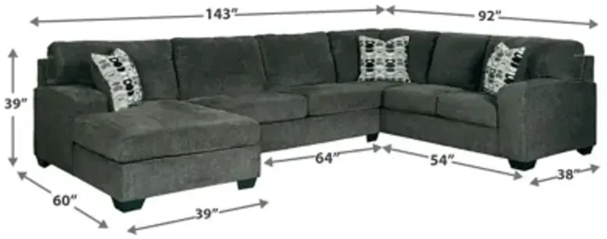 Ballinasloe 3-Piece Sectional with Left Arm Facing Chaise