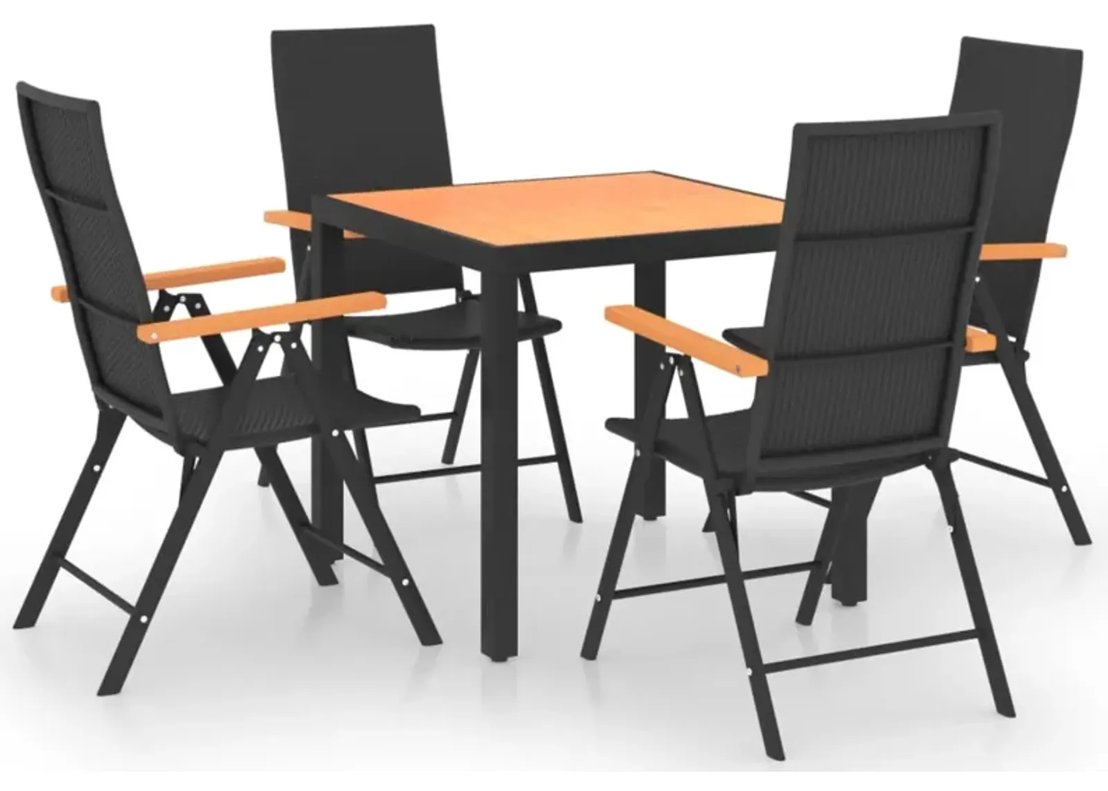 vidaXL 5 Piece Garden Dining Set Black and Brown