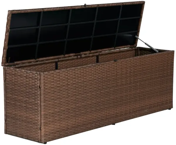 Nino Modern Minimalist Outdoor Faux Wicker Deck and Patio Storage Box