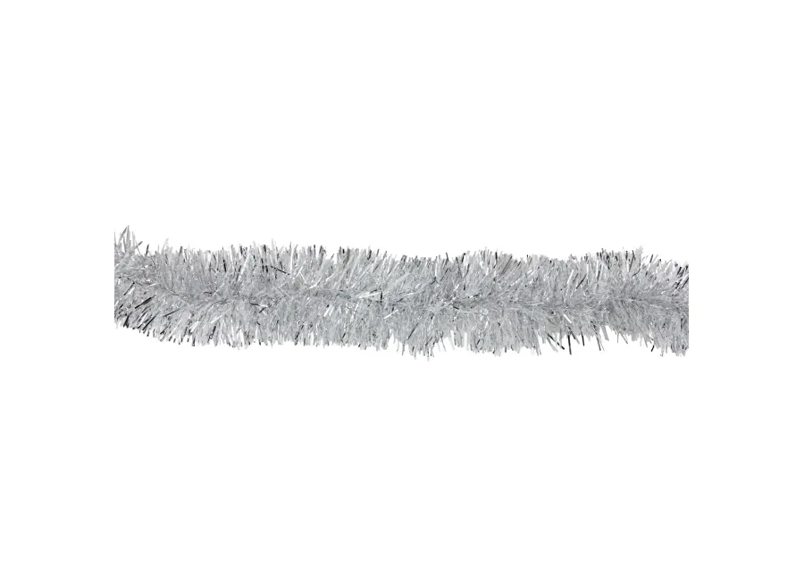 12' x 2.25" Shiny Silver Snowblush Christmas Garland - Unlit