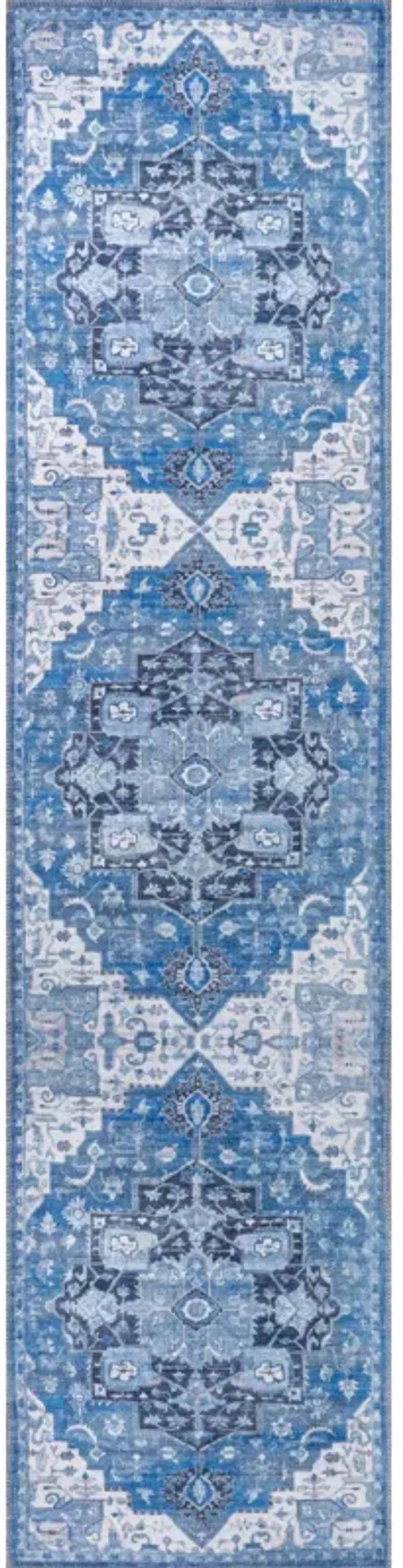 Maris Ornate Medallion Machine-Washable Area Rug