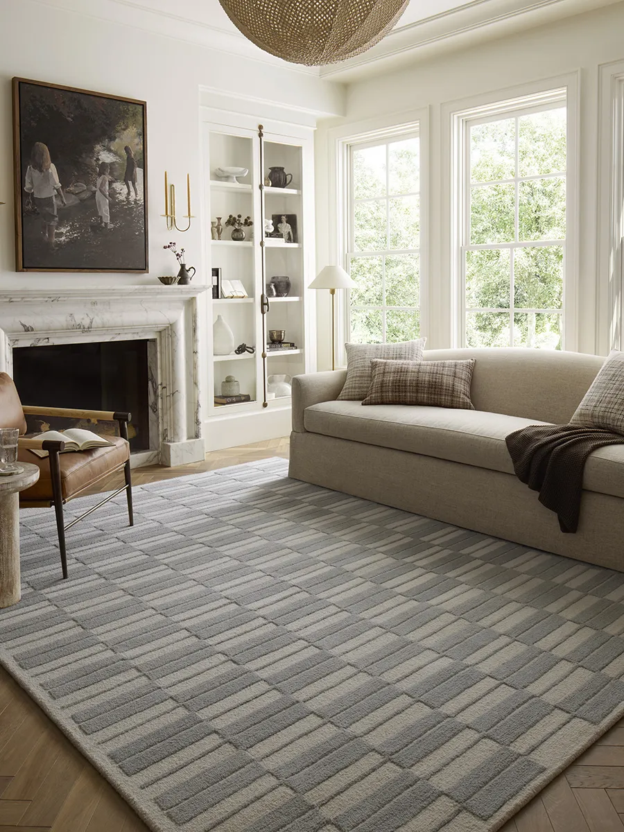 Bradley BRL-03 Ivory / Gray 11''6" x 15' Rug by Chris Loves Julia