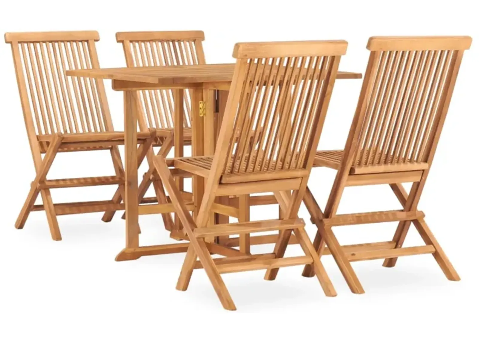 vidaXL 5 Piece Folding Outdoor Dining Set Solid Teak Wood