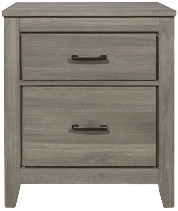 Streamdale Industrial Nightstand with Dark Finish