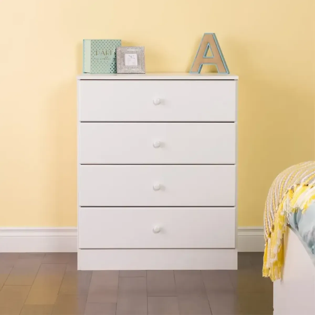 Prepac Astrid 4-Drawer Dresser, White