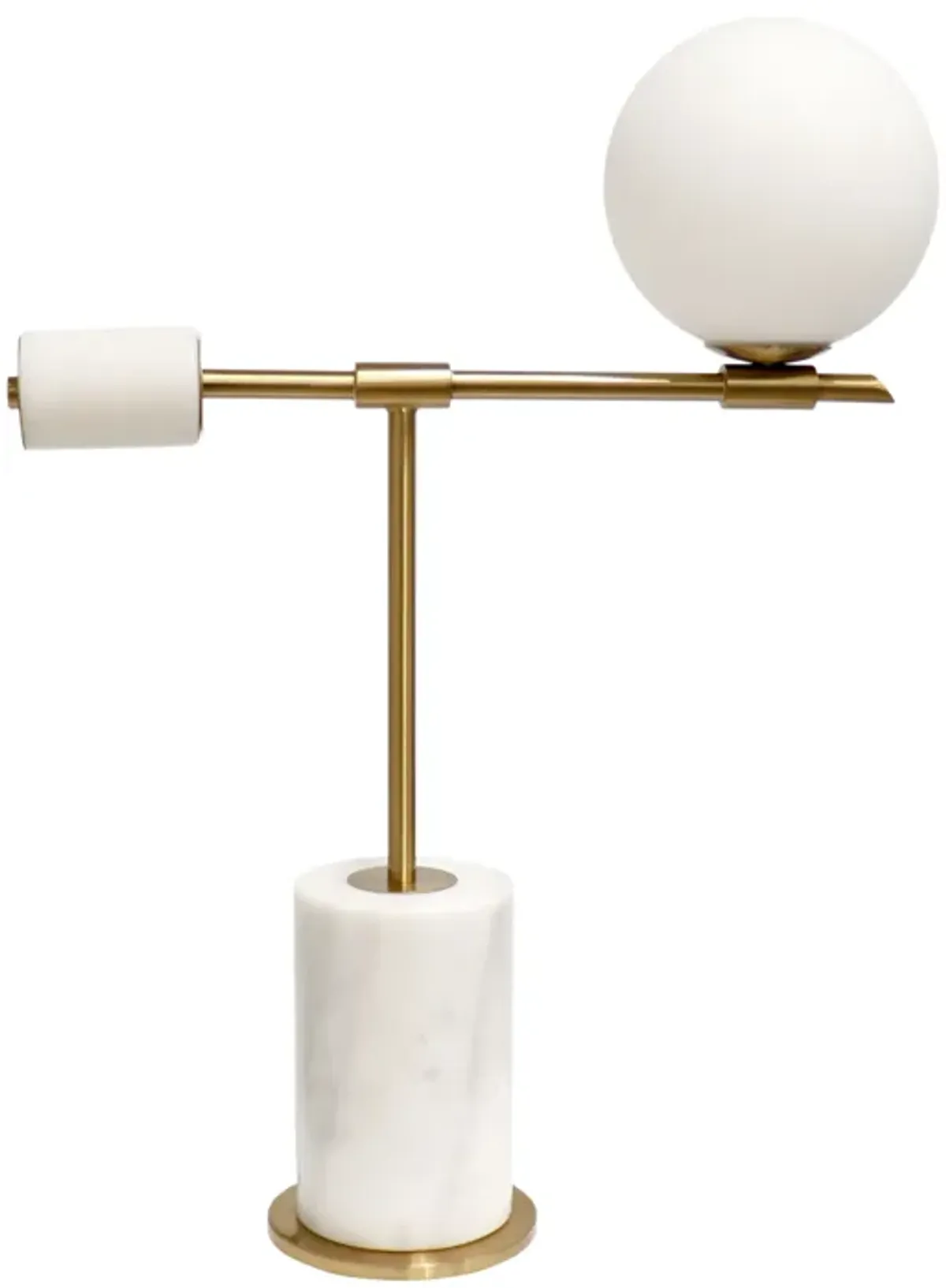 Pasargad Home Bianca Metal & Marble Table Lamp, H26"