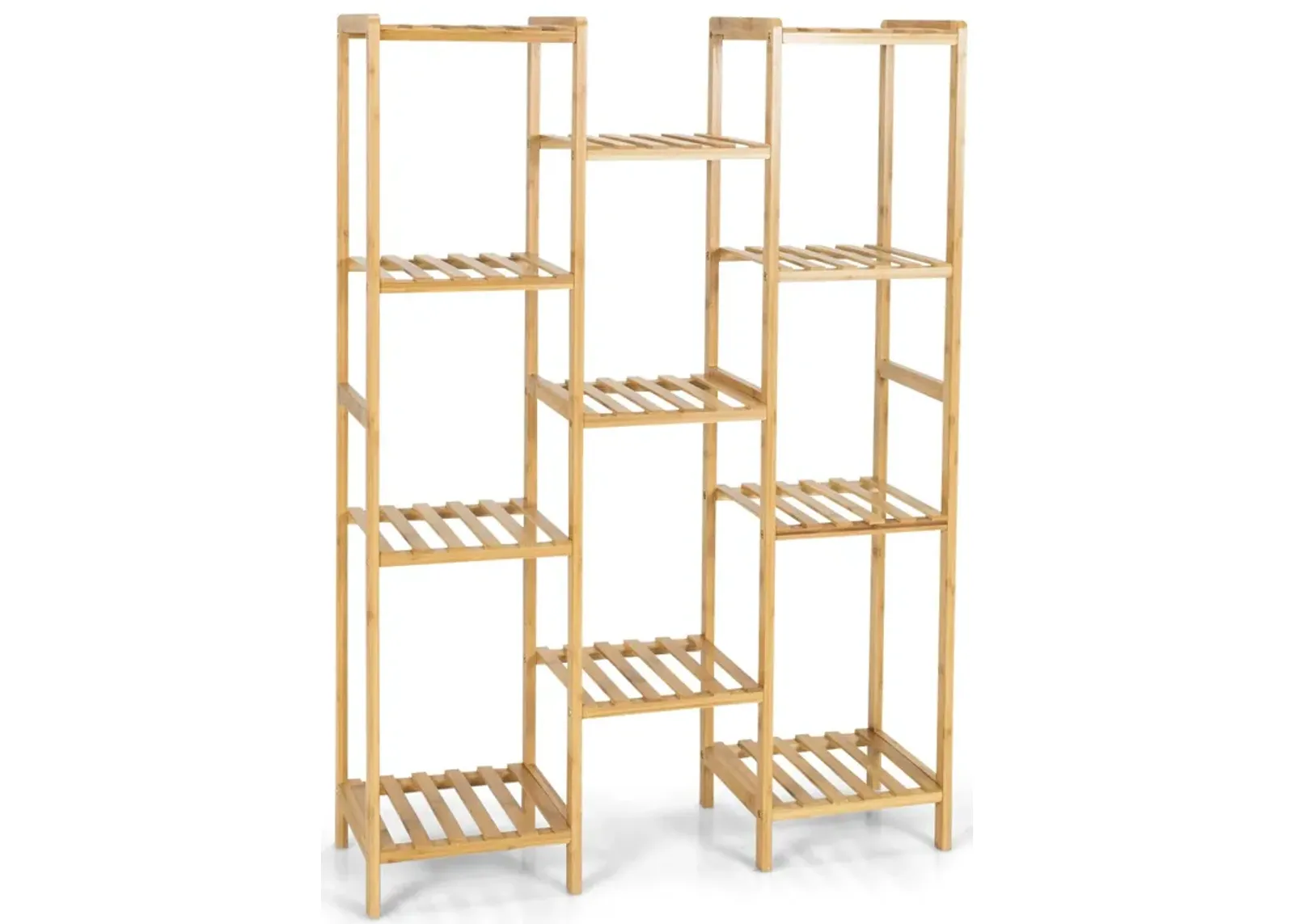 9/11-Tier Bamboo Plant Stand for Living Room Balcony Garden-11-Tier