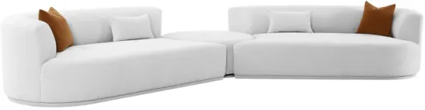 Fickle Grey Velvet 3-Piece Modular Sectional