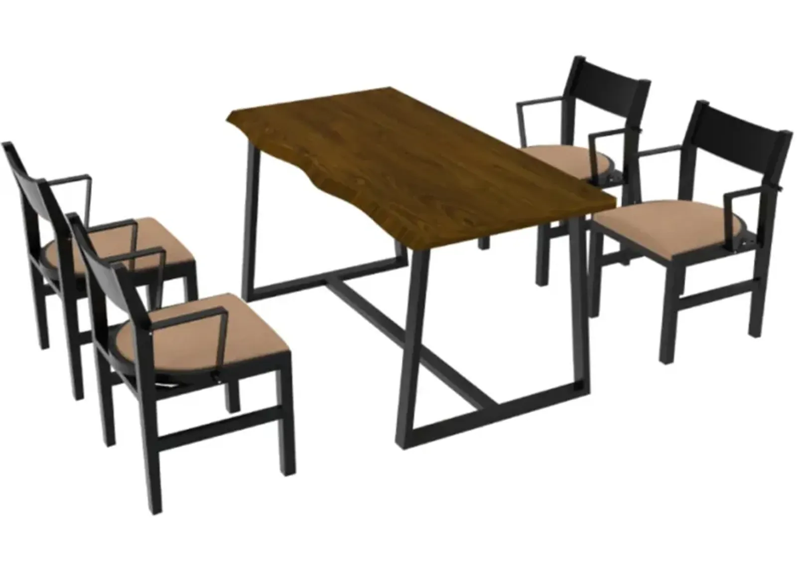 Hivvago 4-Person Dining Table Set with Chairs