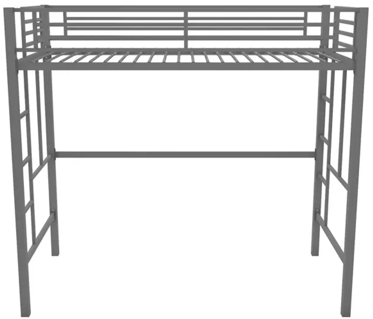 Atwater Living Grace Twin Metal Loft Bed with Two Ladders and Safety Railings