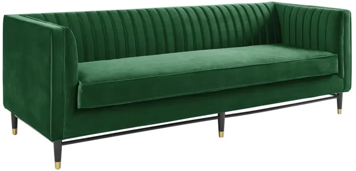 Devote Channel Tufted Performance Velvet Sofa