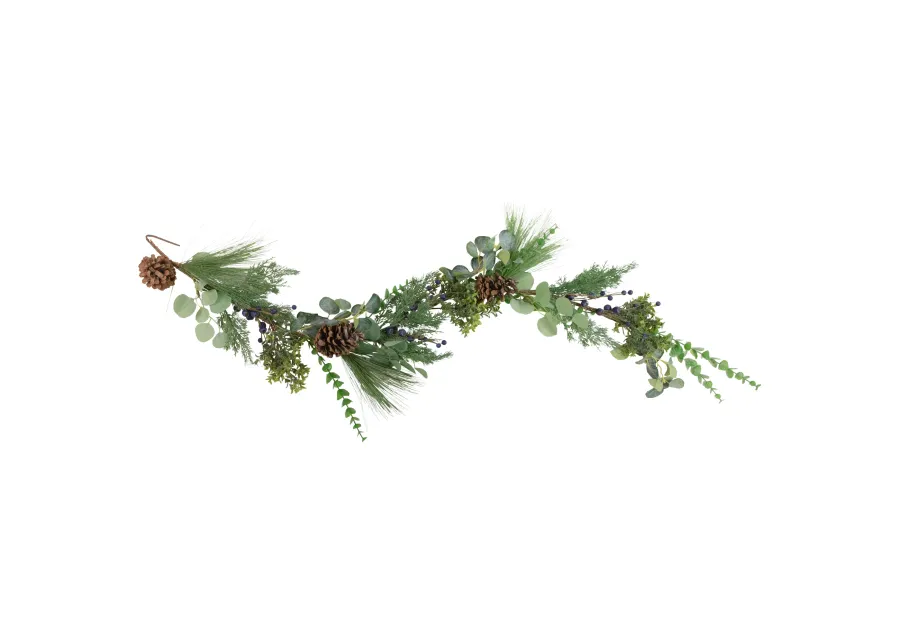 5ft Blueberry Eucalyptus Pine Artificial Christmas Garland - Unlit