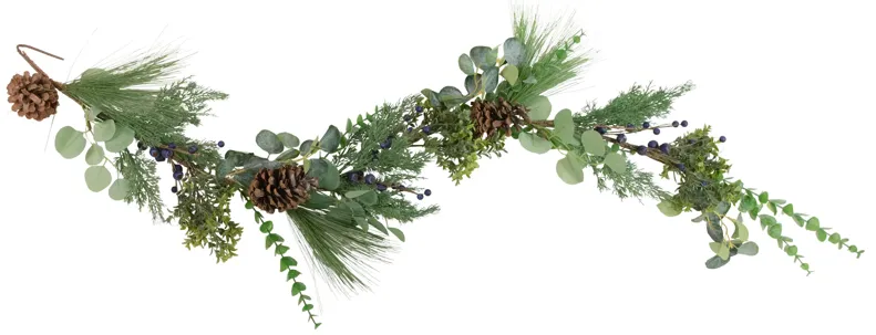 5ft Blueberry Eucalyptus Pine Artificial Christmas Garland - Unlit