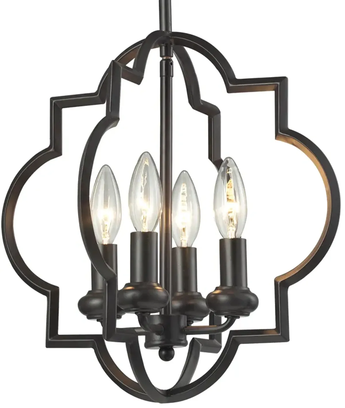 Chandette 14'' Wide 4-Light Bronze Chandelier