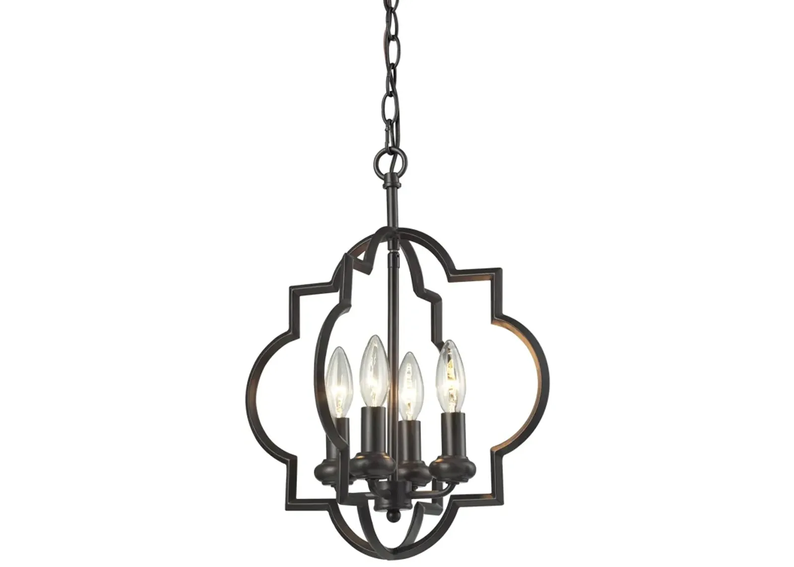 Chandette 14'' Wide 4-Light Bronze Chandelier