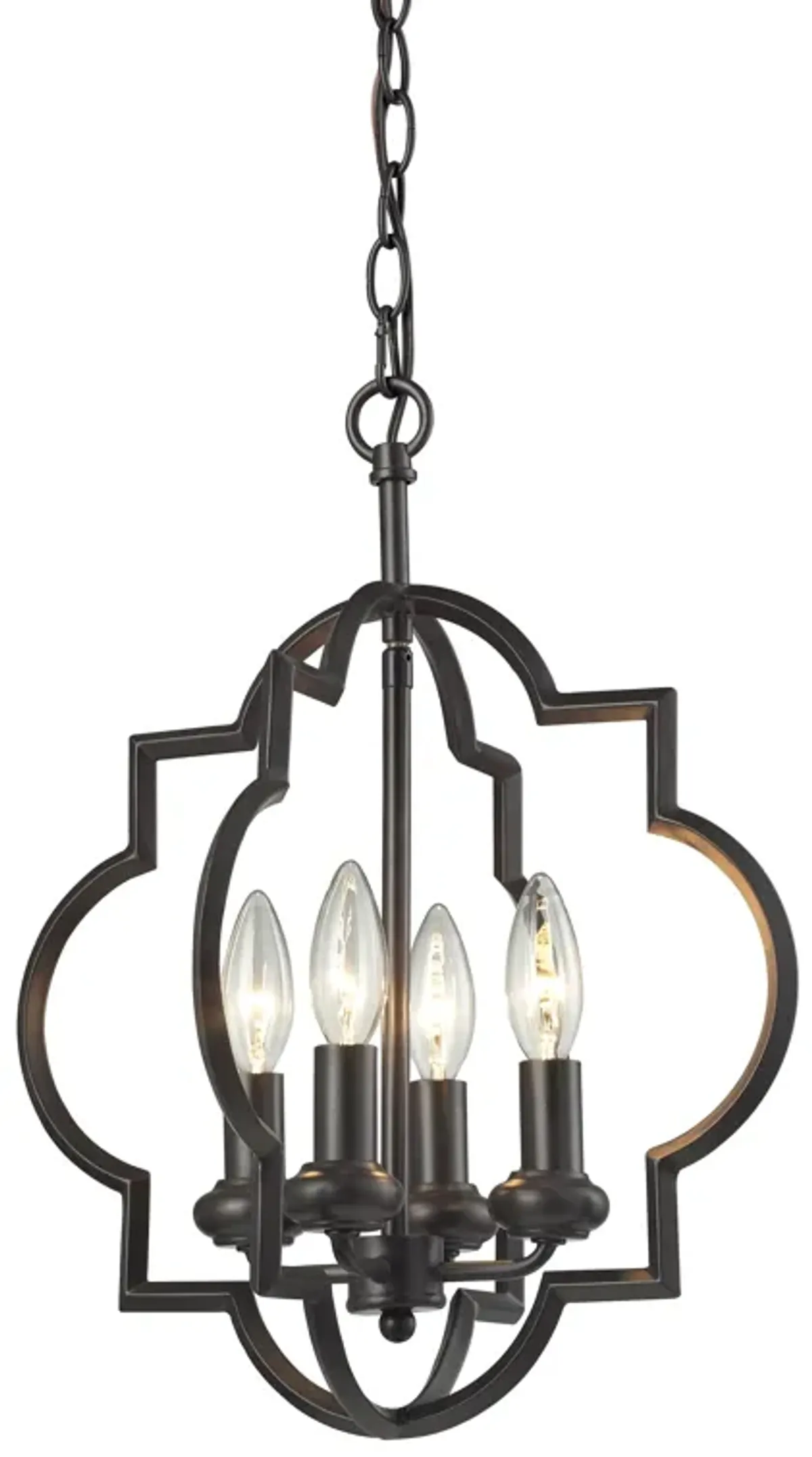 Chandette 14'' Wide 4-Light Bronze Chandelier