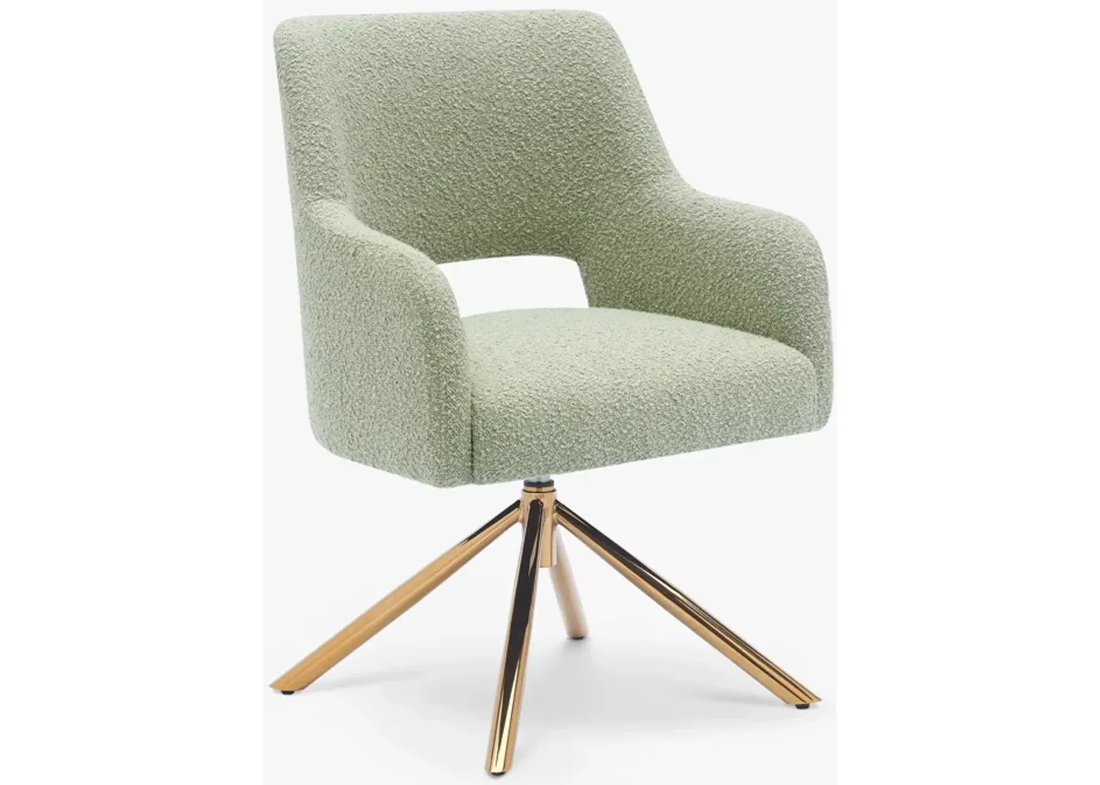 WestinTrends Genevieve Mid-Century Modern Wide Boucle Swivel Accent Arm Chair