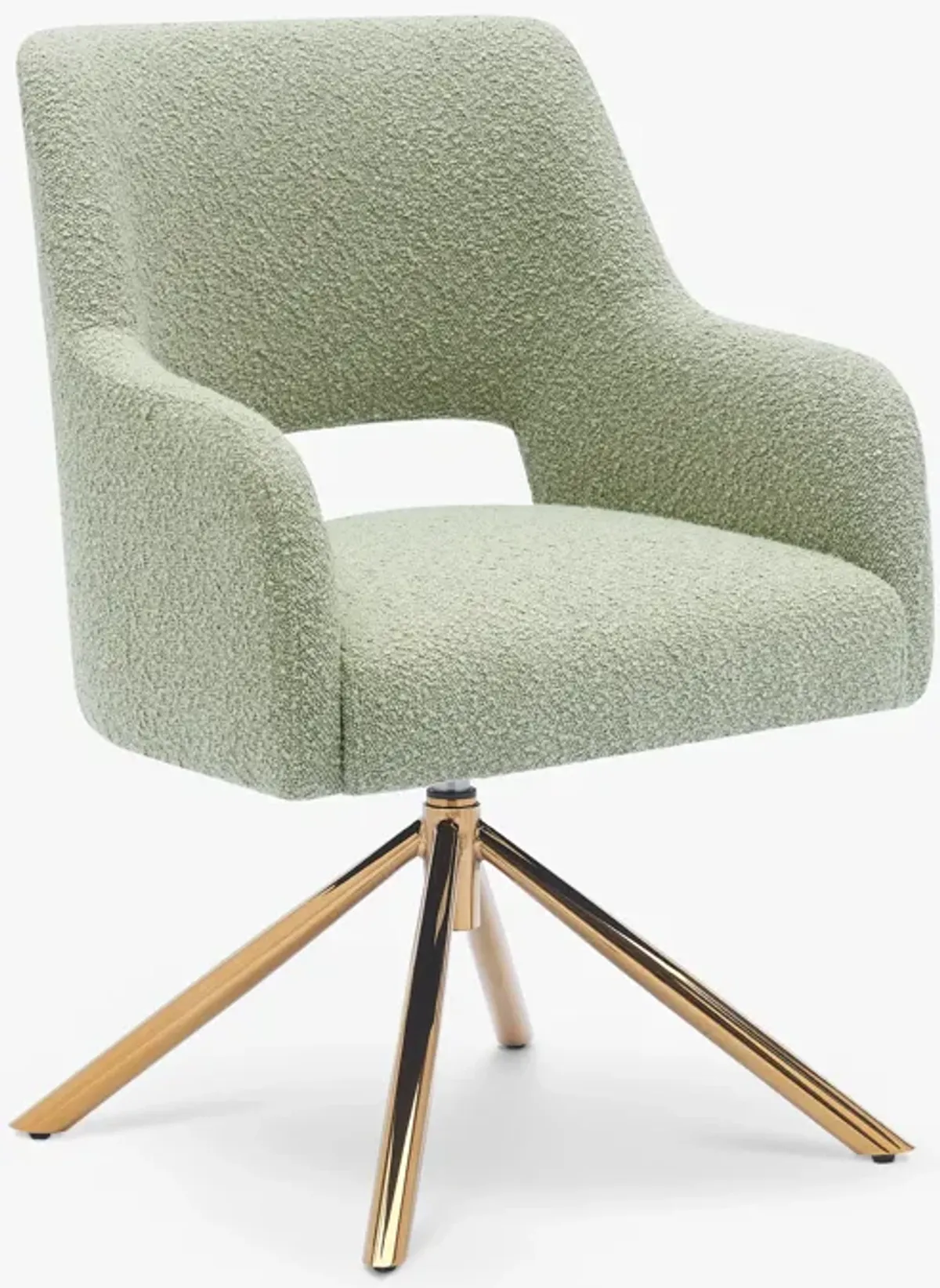 WestinTrends Genevieve Mid-Century Modern Wide Boucle Swivel Accent Arm Chair