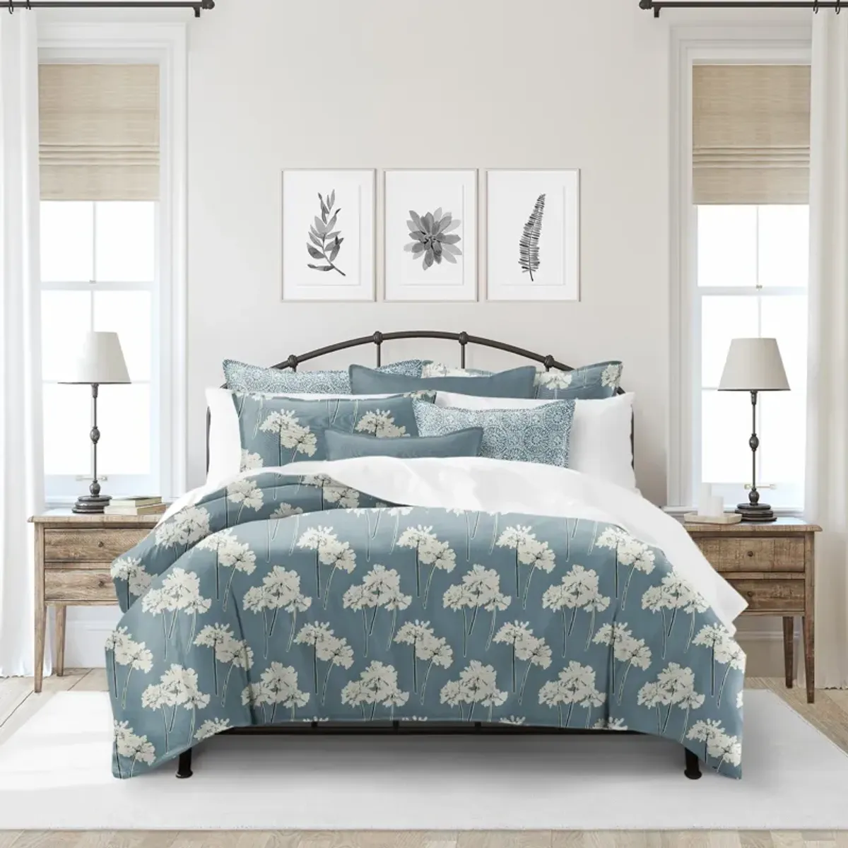 6ix Tailors Fine Linens Summerfield Blue Duvet Cover Set