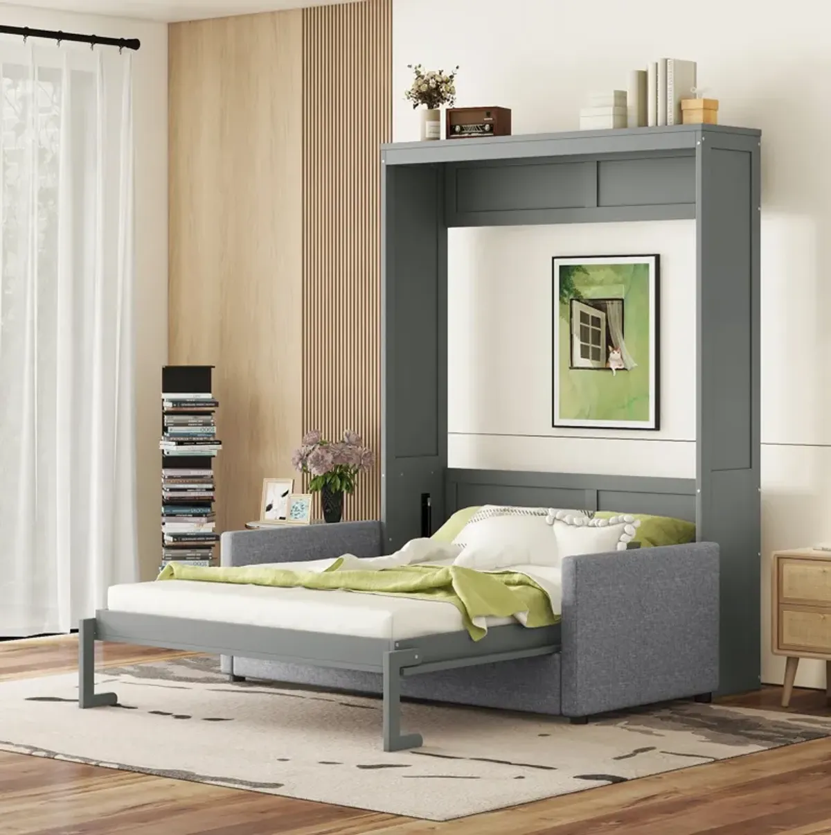 Merax Murphy Bed Cabinet Wall Bed with Cushion