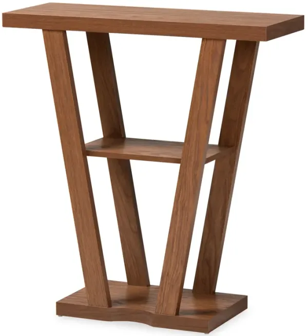 Baxton Studio Boone Modern and Contemporary Walnut Brown Finished Wood Console Table