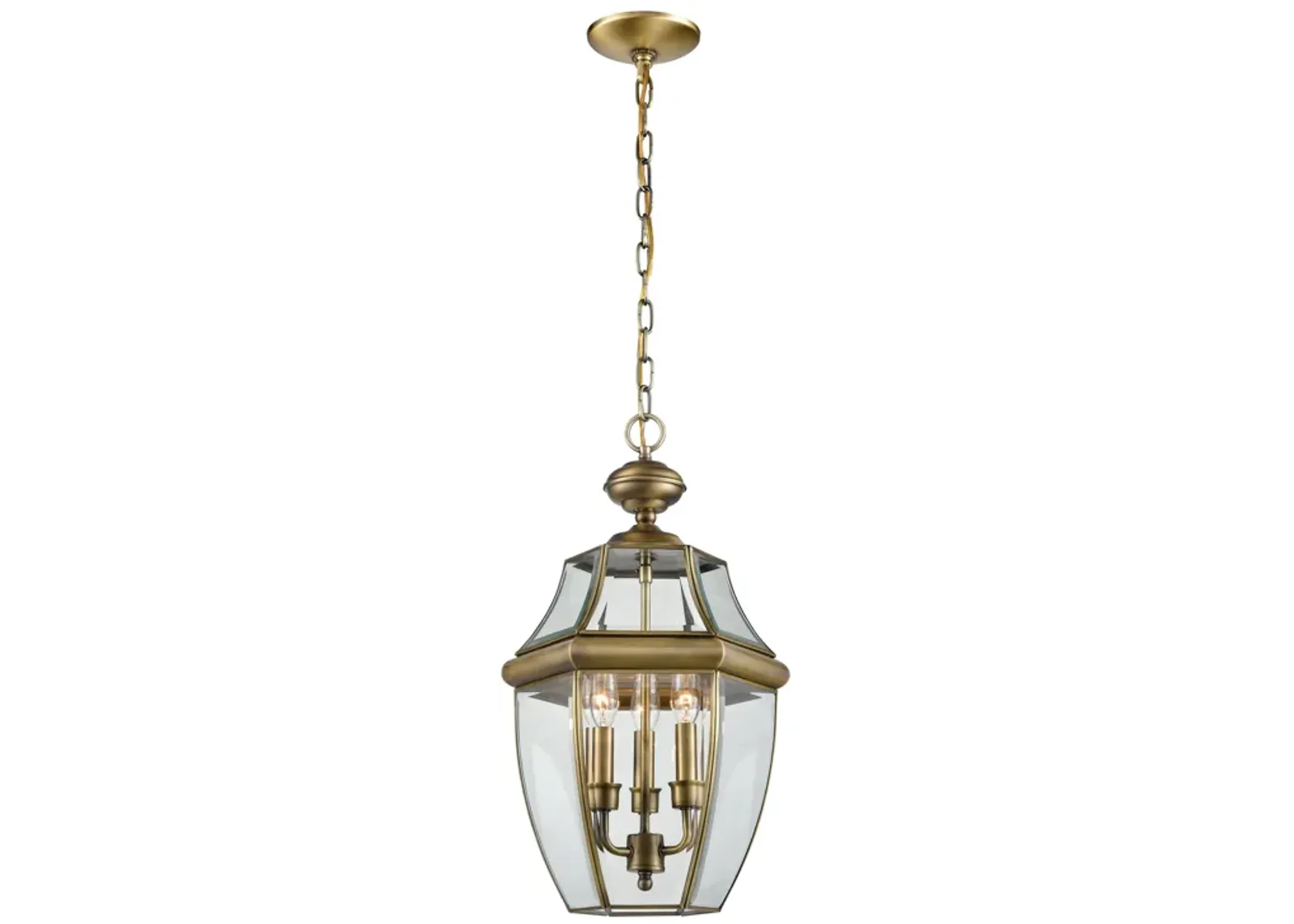 Ashford 12'' Wide 3-Light Brass Outdoor Pendant