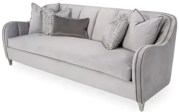 Michael Amini Roxbury Park Velvet Sofa - Steel/Slate