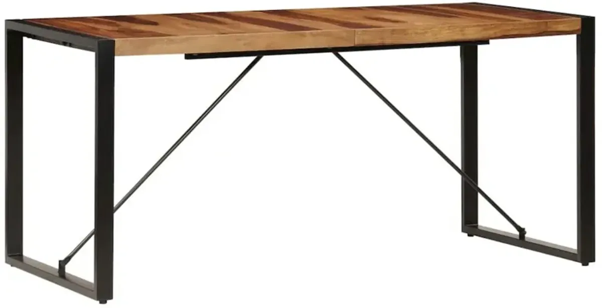 vidaXL Dining Table 63"x31.5"x29.5" Solid Sheesham Wood, 247419