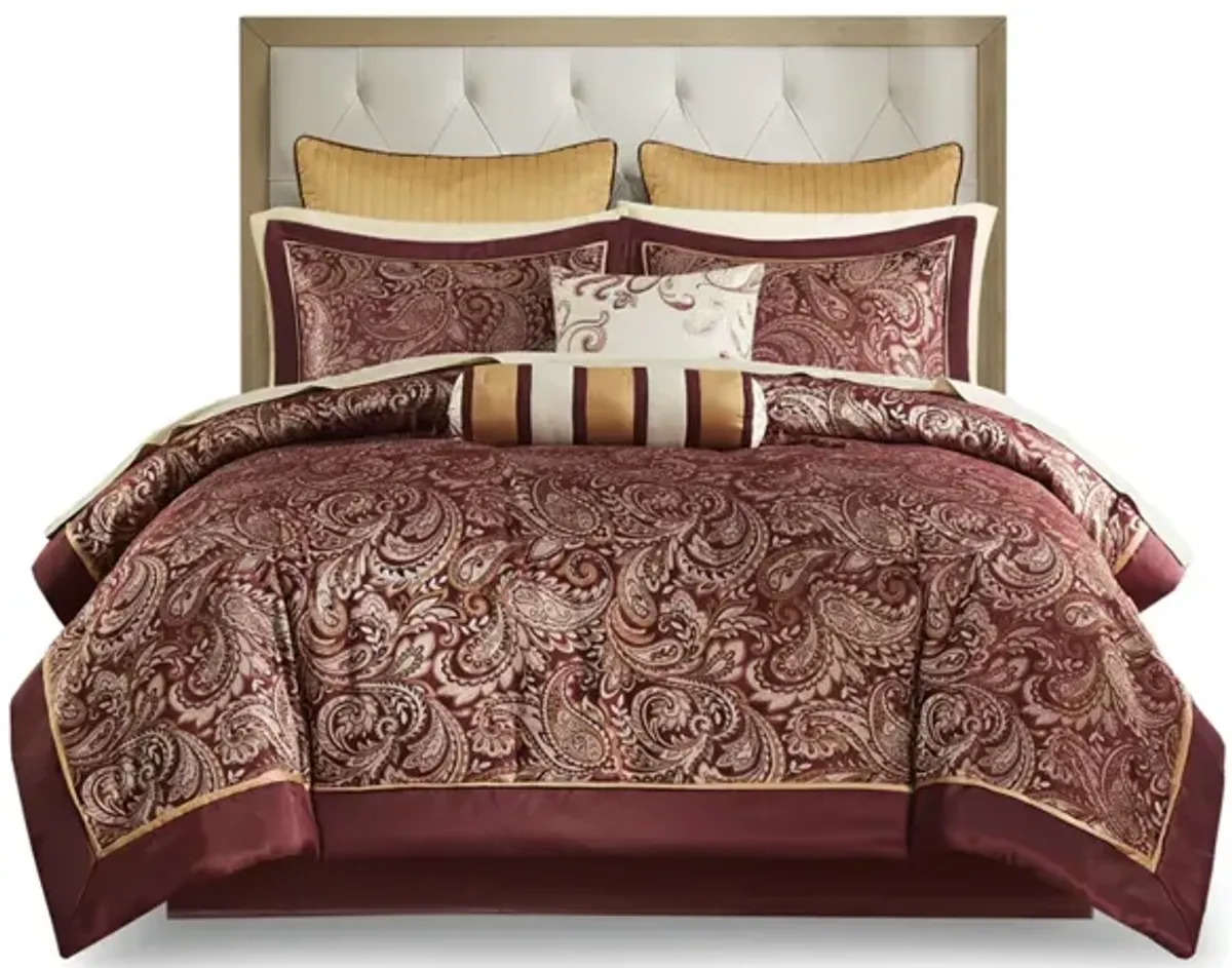 Gracie Mills Thornton Supreme Comfort: 12-Piece Comforter Ensemble with Cotton Bed Sheets