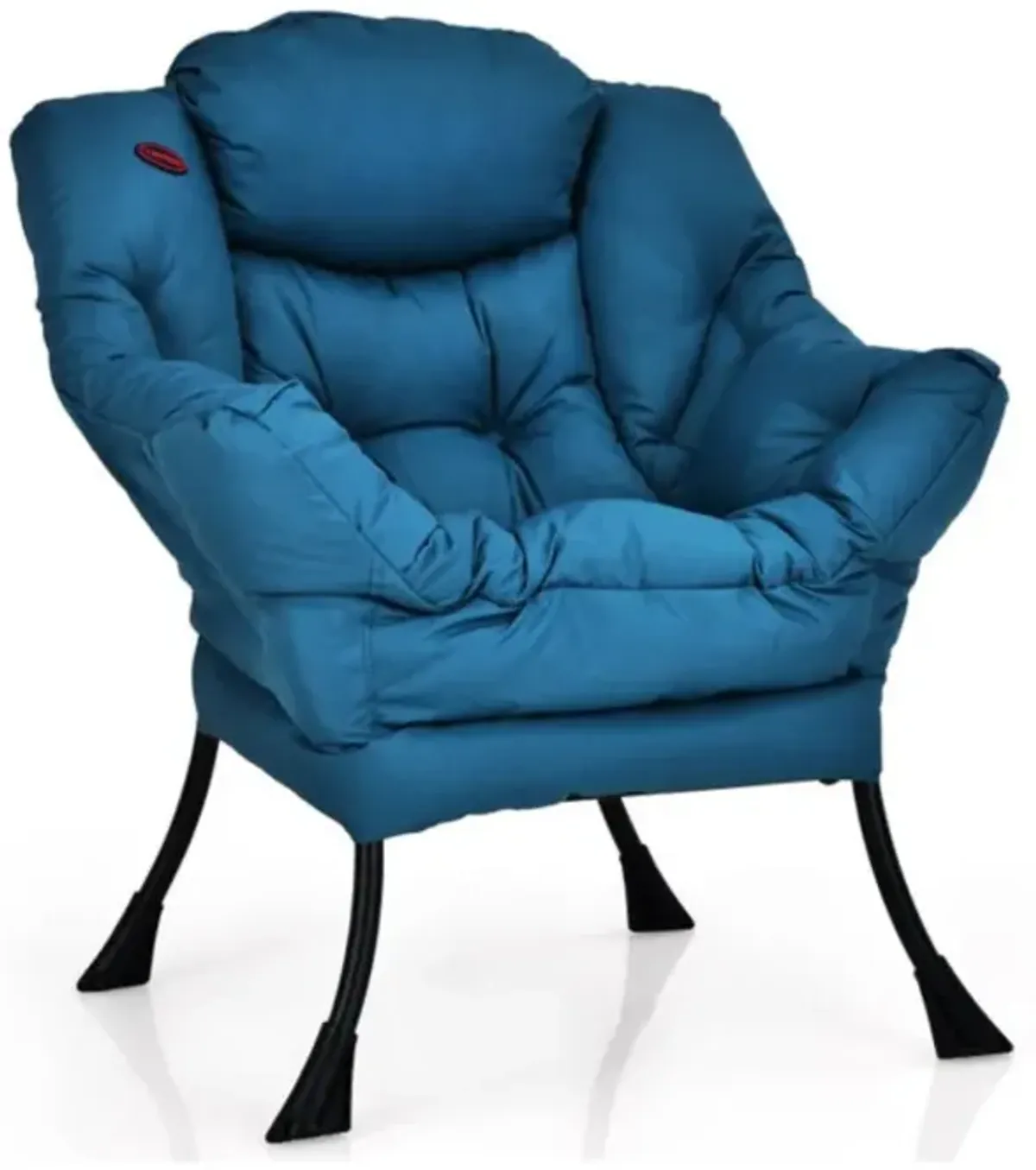 Hivvago Modern Polyester Fabric Lazy Chair with Steel Frame and Side Pocket