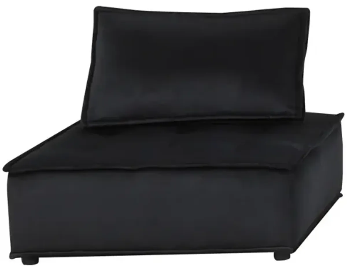 Anna Black Velvet Set Of 2 Armless Lounge Chair