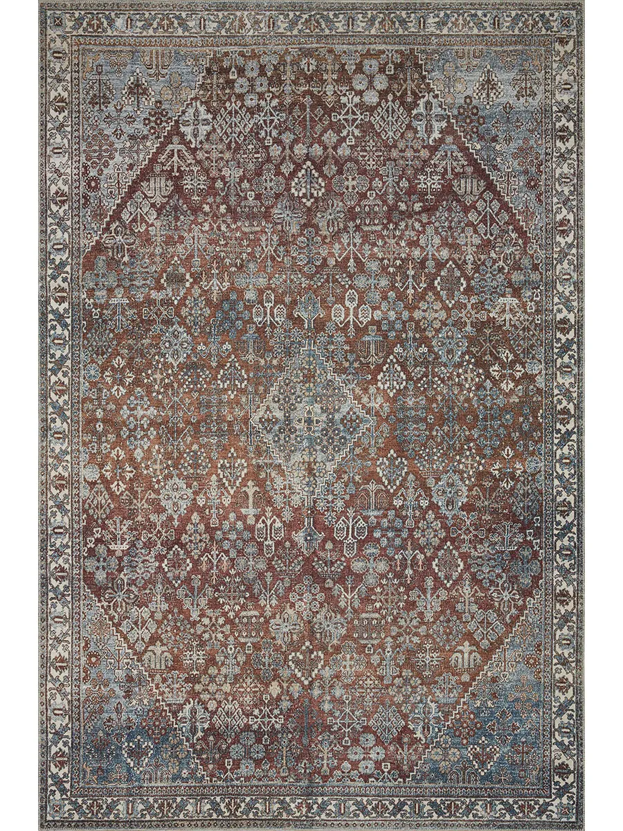 Lenna LEA04 Brick/Sky 5' x 7'6" Rug