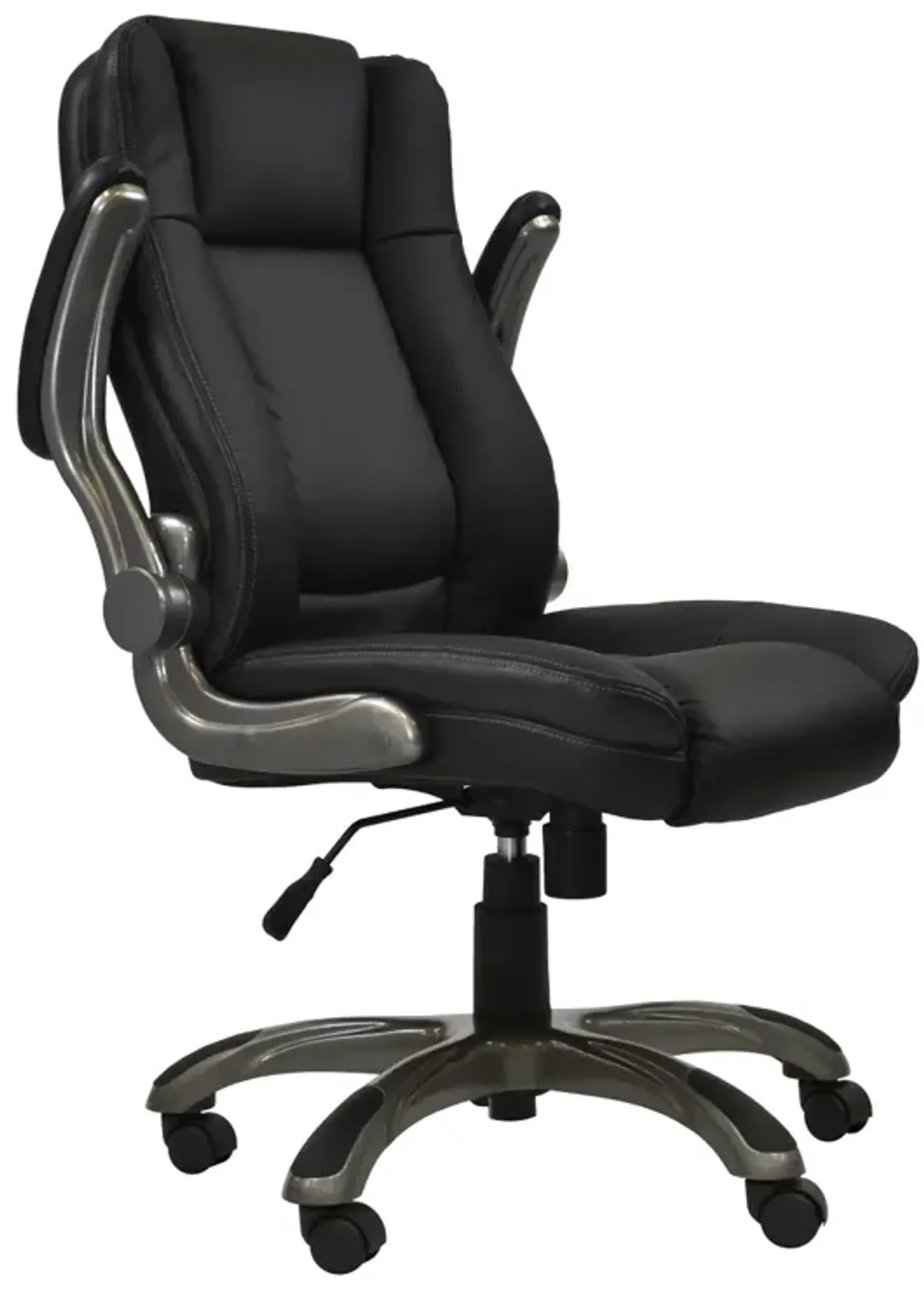 Medium Back Executive Office Chair With Flip-Up Arms, Black