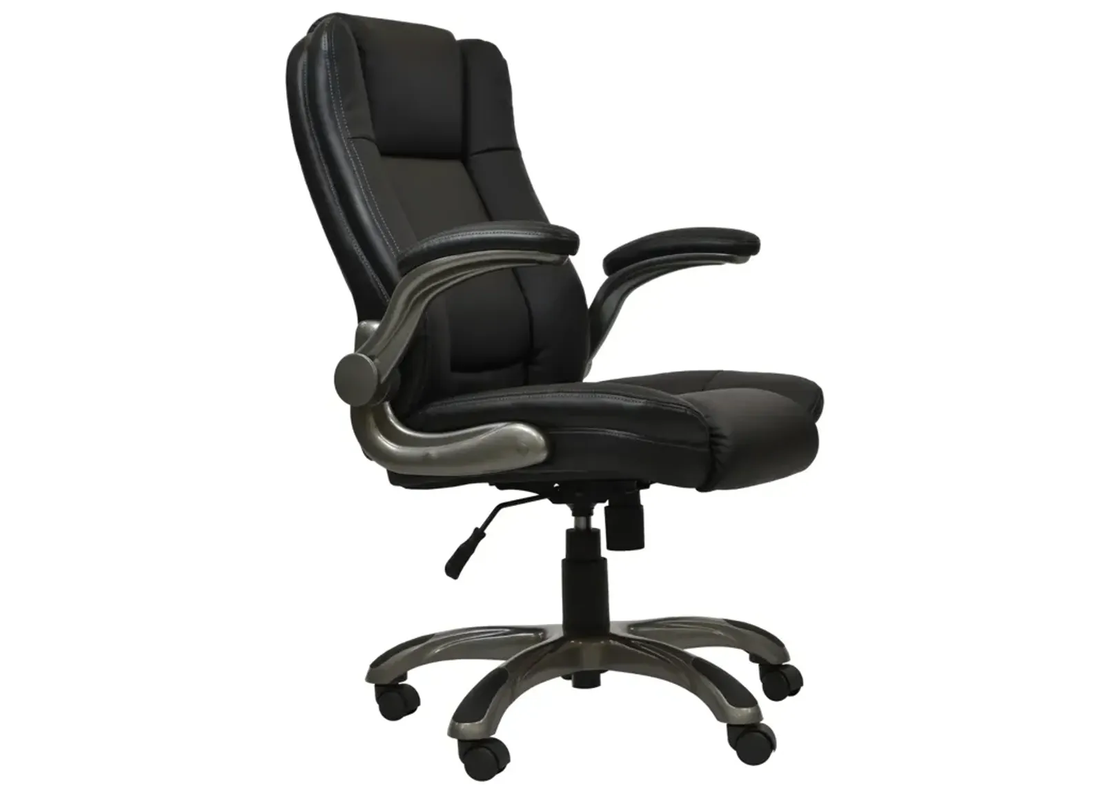 Medium Back Executive Office Chair With Flip-Up Arms, Black