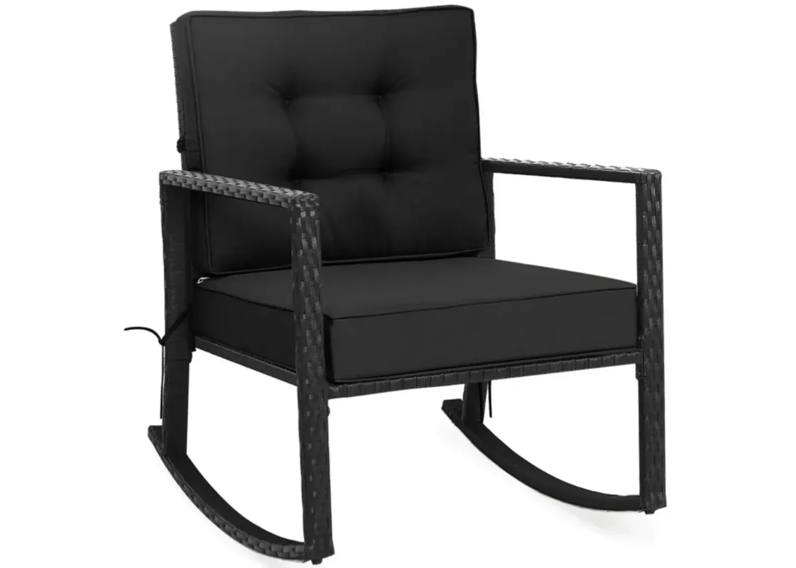 Hivvago Patio Rattan Rocker Outdoor Glider Rocking Chair Cushion Lawn