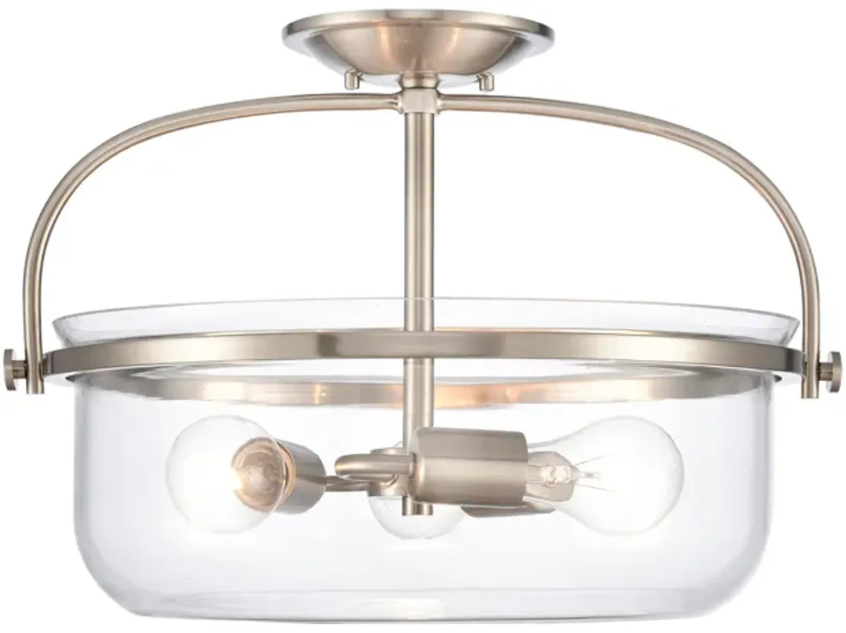 Wentworth Semi Flush Mount in Silver