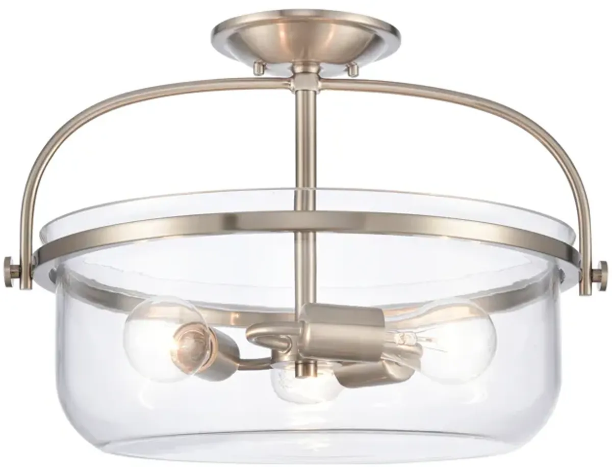 Wentworth Semi Flush Mount in Silver