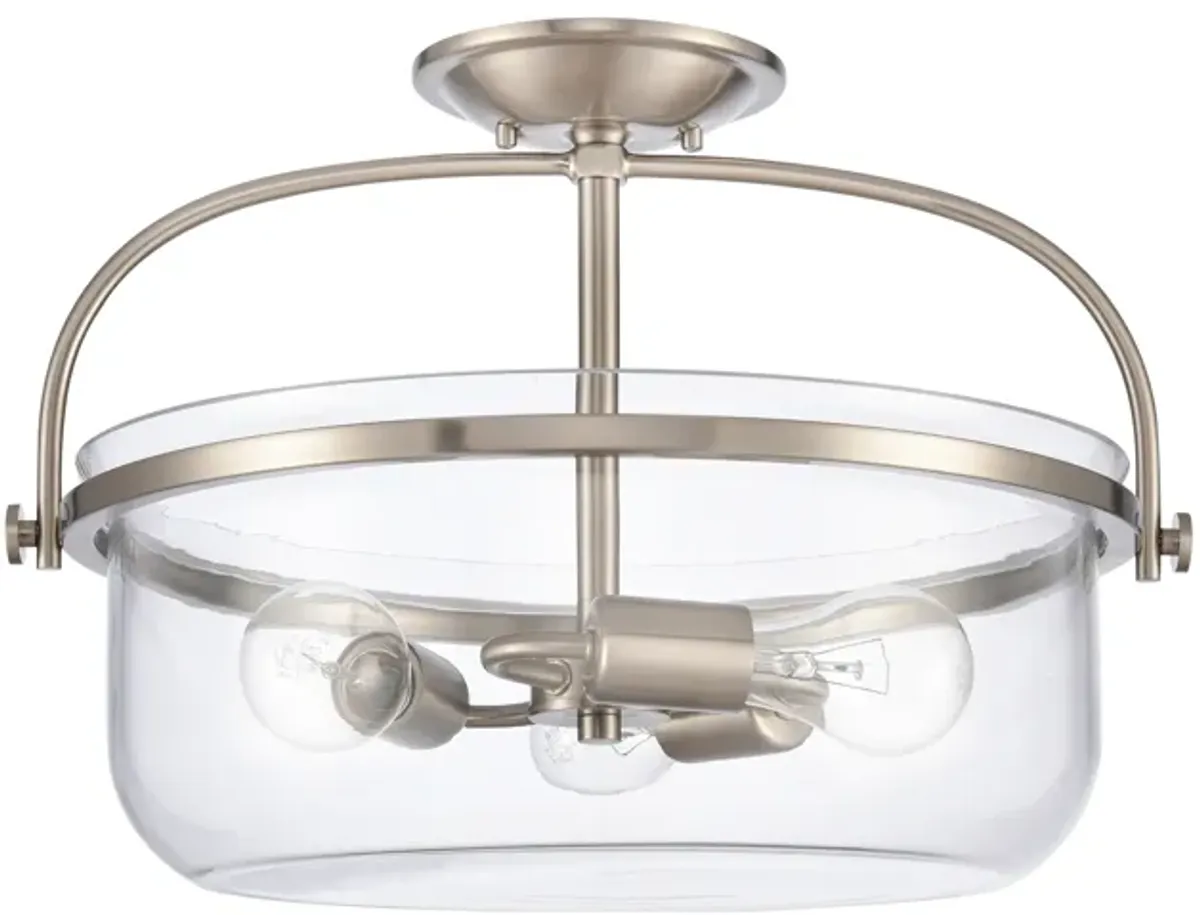 Wentworth Semi Flush Mount in Silver