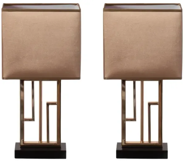 Table Lamps, Decorative Ceramic Table Lamp, with Beige, Brown, and White Stones and Beige Linen Lampshade, 14 inches tall, Unique Lamp for Living Room or Bedroom, Set of 2