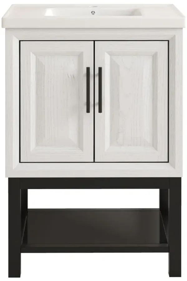 FESTIVO Modern 24 in. Single Sink Freestanding Bath Vanity with White Ceramic Top