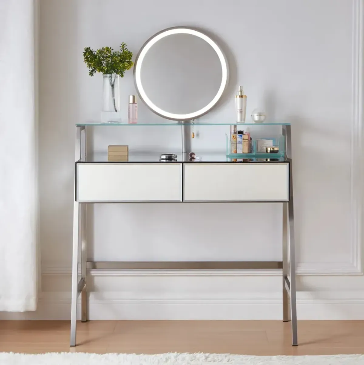 Merax Makeup Vanity Desk with Mirror and Lights