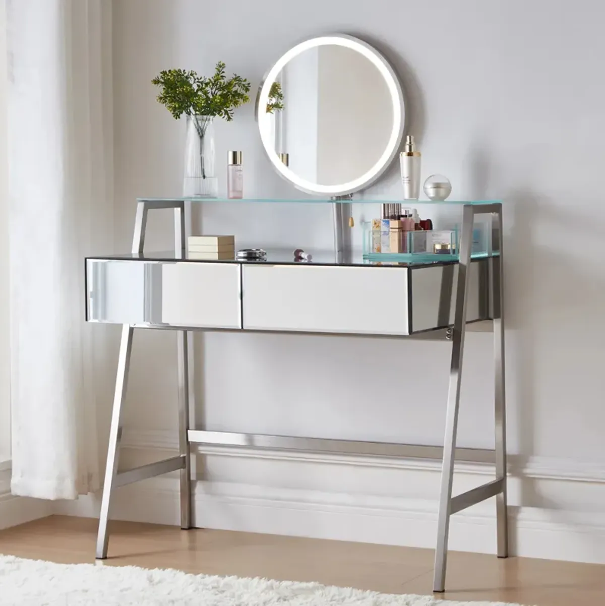 Merax Makeup Vanity Desk with Mirror and Lights