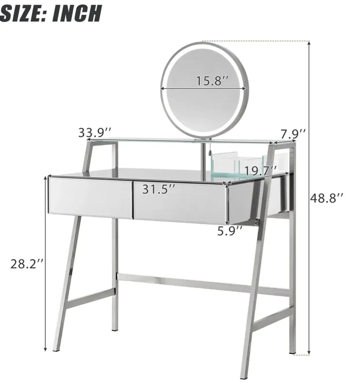 Merax Makeup Vanity Desk with Mirror and Lights