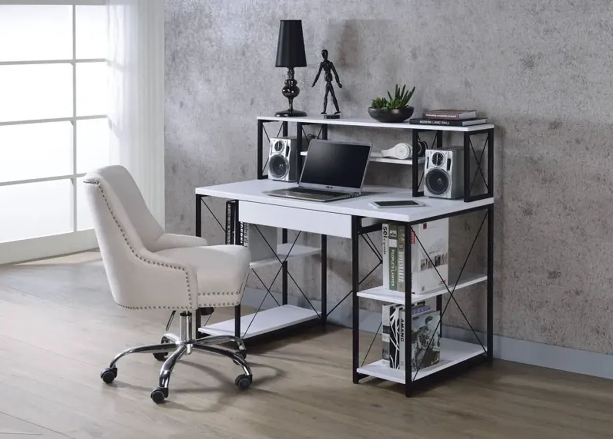 ACME Amiel Writing Desk, White & Black