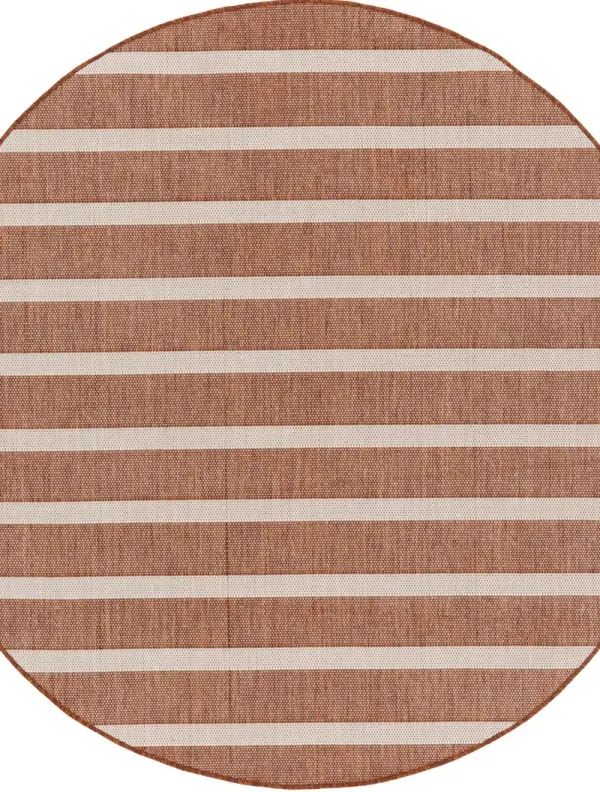 Positano POS03 Terracotta/Ivory 6' x Round Rug