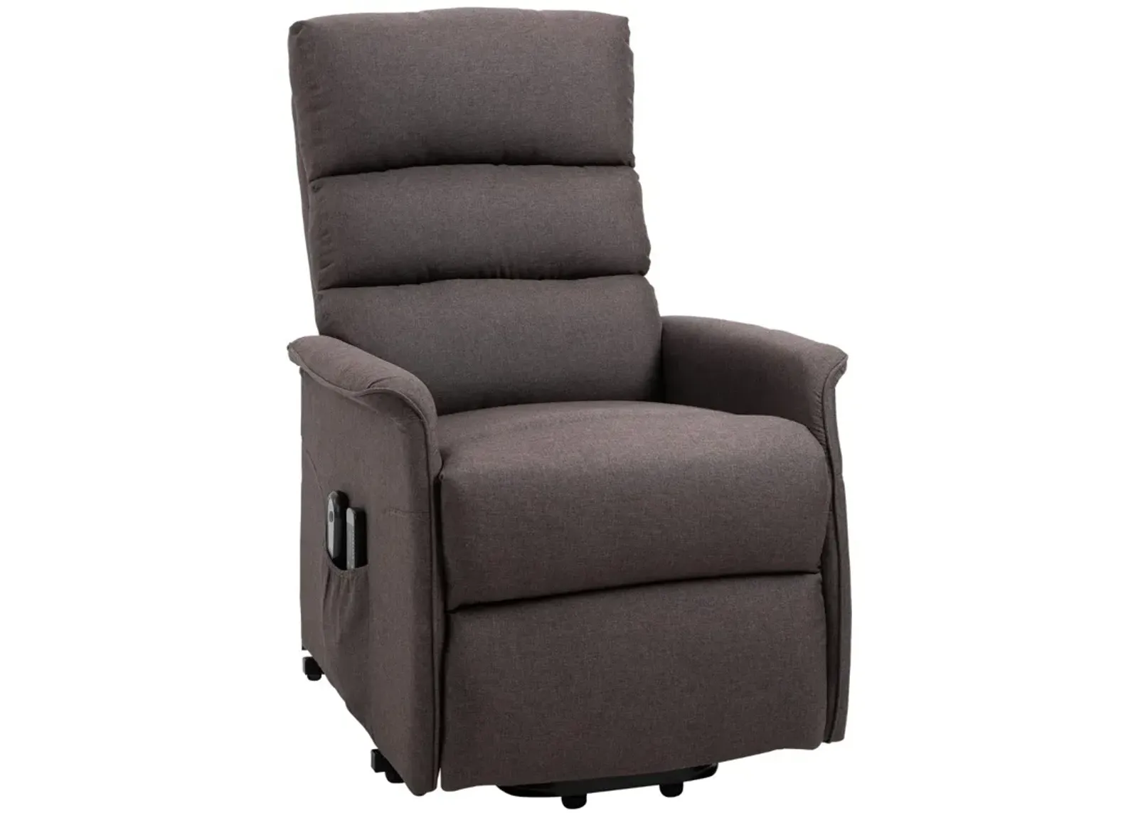 Brown Senior Comfort: Linen Power Lift Recliner with Remote Control